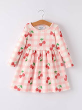 Load image into Gallery viewer, Waffle Gingham Cherry Dress - Kids