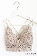 Load image into Gallery viewer, Taupe Crochet Lace Bralette