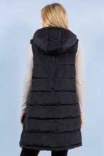 Load image into Gallery viewer, Long Black Puffer Vest