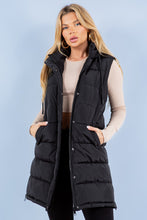 Load image into Gallery viewer, Long Black Puffer Vest