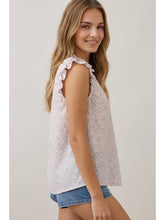 Load image into Gallery viewer, Doe + Rae Blush Abstract Ruffle Top