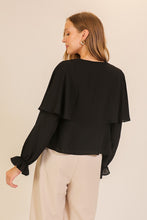 Load image into Gallery viewer, Black Cape Top
