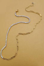 Load image into Gallery viewer, Tennis Mixed Gold Necklace