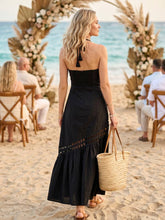Load image into Gallery viewer, Black Halter Lace Cutout Dress