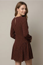 Load image into Gallery viewer, Wine Drop Waist Polka Dot Dress