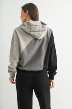 Load image into Gallery viewer, Black + Grey Blocked Hoodie