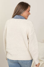 Load image into Gallery viewer, Ivory + Denim Layered Cardigan
