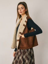 Load image into Gallery viewer, Reversible Suede Sherpa Vest