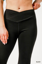 Load image into Gallery viewer, Black Crossover Flare Leggings
