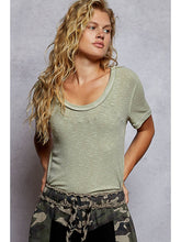 Load image into Gallery viewer, POL Sage Ribbed Tee