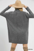 Load image into Gallery viewer, Charcoal Turtleneck Sweater Dress