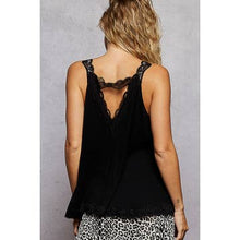 Load image into Gallery viewer, POL Black Ribbed V-Neck Tank