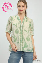 Load image into Gallery viewer, Umgee Sage Tulip Swiss Dot Top