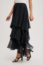 Load image into Gallery viewer, Black Layered Chiffon Skirt