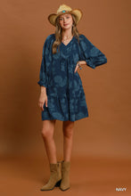 Load image into Gallery viewer, Navy Babydoll Mini Dress - Plus