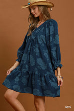 Load image into Gallery viewer, Navy Babydoll Mini Dress