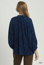 Load image into Gallery viewer, Navy Jacquard Top