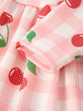 Load image into Gallery viewer, Waffle Gingham Cherry Dress - Kids
