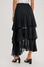 Load image into Gallery viewer, Black Layered Chiffon Skirt