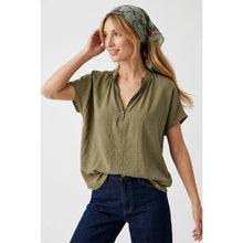 Load image into Gallery viewer, Naked Zebra Olive 1/2 Zip Top