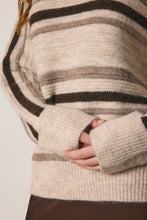 Load image into Gallery viewer, Brown Metallic Stripe Sweater