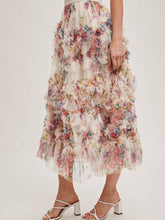 Load image into Gallery viewer, Mesh Floral Midi Skirt