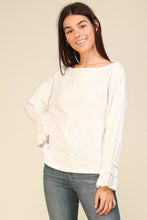 Load image into Gallery viewer, Ivory Ruffle Cuff Top