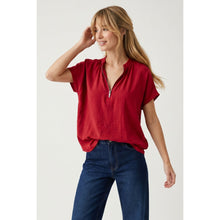 Load image into Gallery viewer, Naked Zebra Red 1/2 Zip Top