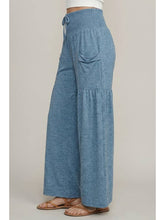Load image into Gallery viewer, Heather Blue Smocked Waist Pants