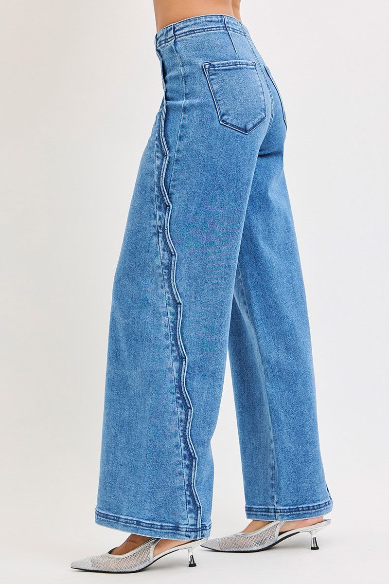 【即購入可◎】unsually damage wide denim 即購入可◎】unsually damage wide denim Damage Wide Denim(Blue