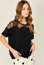 Load image into Gallery viewer, Aaron + Amber Black Lace Panel Tee