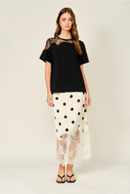 Load image into Gallery viewer, Aaron + Amber Black Lace Panel Tee