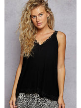 Load image into Gallery viewer, POL Black Ribbed V-Neck Tank