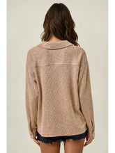 Load image into Gallery viewer, Camel Ribbed Collared Top