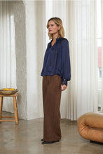 Load image into Gallery viewer, Navy Split Neck Top