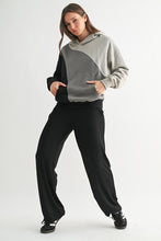 Load image into Gallery viewer, Black + Grey Blocked Hoodie