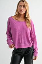Load image into Gallery viewer, Orchid Pink Waffle Pullover