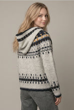 Load image into Gallery viewer, Grey Fair Isle Print Hoodie