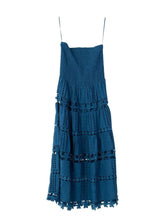 Load image into Gallery viewer, Southern Comfort Navy Schiffli Smocked Dress
