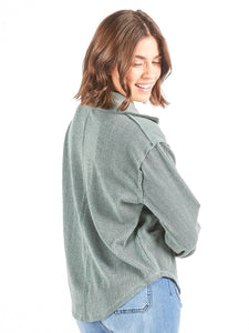 Simply Southern Jade Textured Collared Top