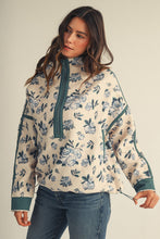 Load image into Gallery viewer, Blue Floral Sherpa Pullover
