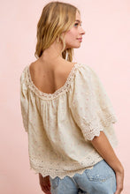 Load image into Gallery viewer, Bibi Ivory Floral Eyelet Top
