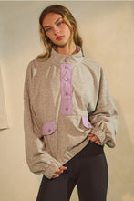 Load image into Gallery viewer, Grey + Lavender Pullover

