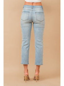 Pearl + Rhinestone Denim