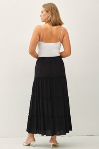 Black Tiered Skirt - Plus