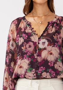 Plum Floral Top