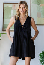 Load image into Gallery viewer, Black Pintuck Romper
