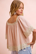 Load image into Gallery viewer, Bibi Pink Gingham Lace Top
