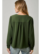 Load image into Gallery viewer, Forest Green Pleated Top
