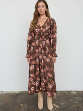 Load image into Gallery viewer, Brown Floral Maxi Dress
